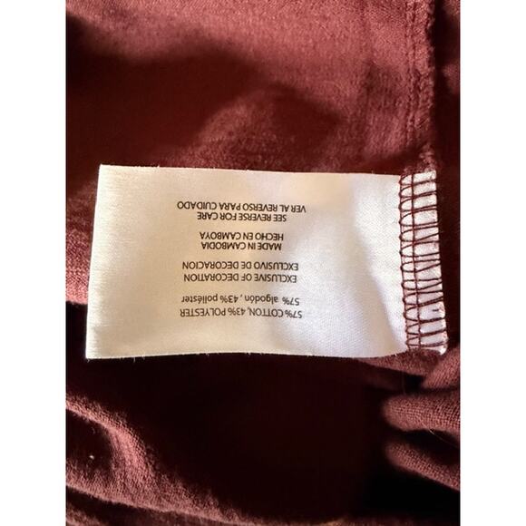 Eddie Bauer Long Sleeve Raglan Tee Maroon & Heather Gray  Size Large - Picture 5 of 6